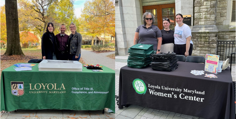 Photo of the Title IX Team, Bmore Safe Team, and the Women's Center at Loyola Events
